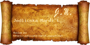 Jedlicska Marót névjegykártya